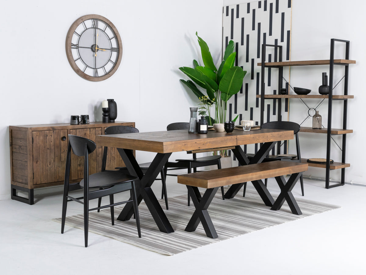 Brooklyn Extendable Cross Leg Dining Table (180cm - 240cm)