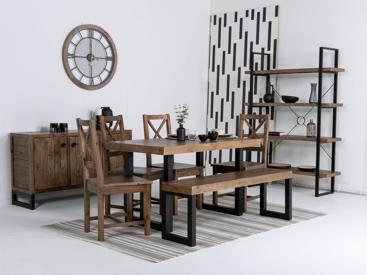 Brooklyn 135cm Fixed Top Dining Table & Brooklyn Cross Back Chairs