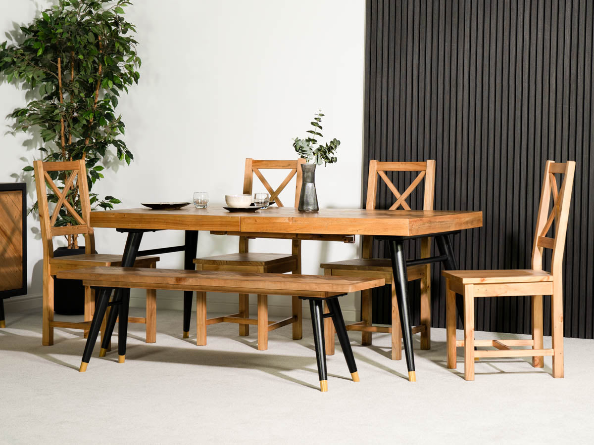 Mode 140-180cm Extendable Dining Table & Bench