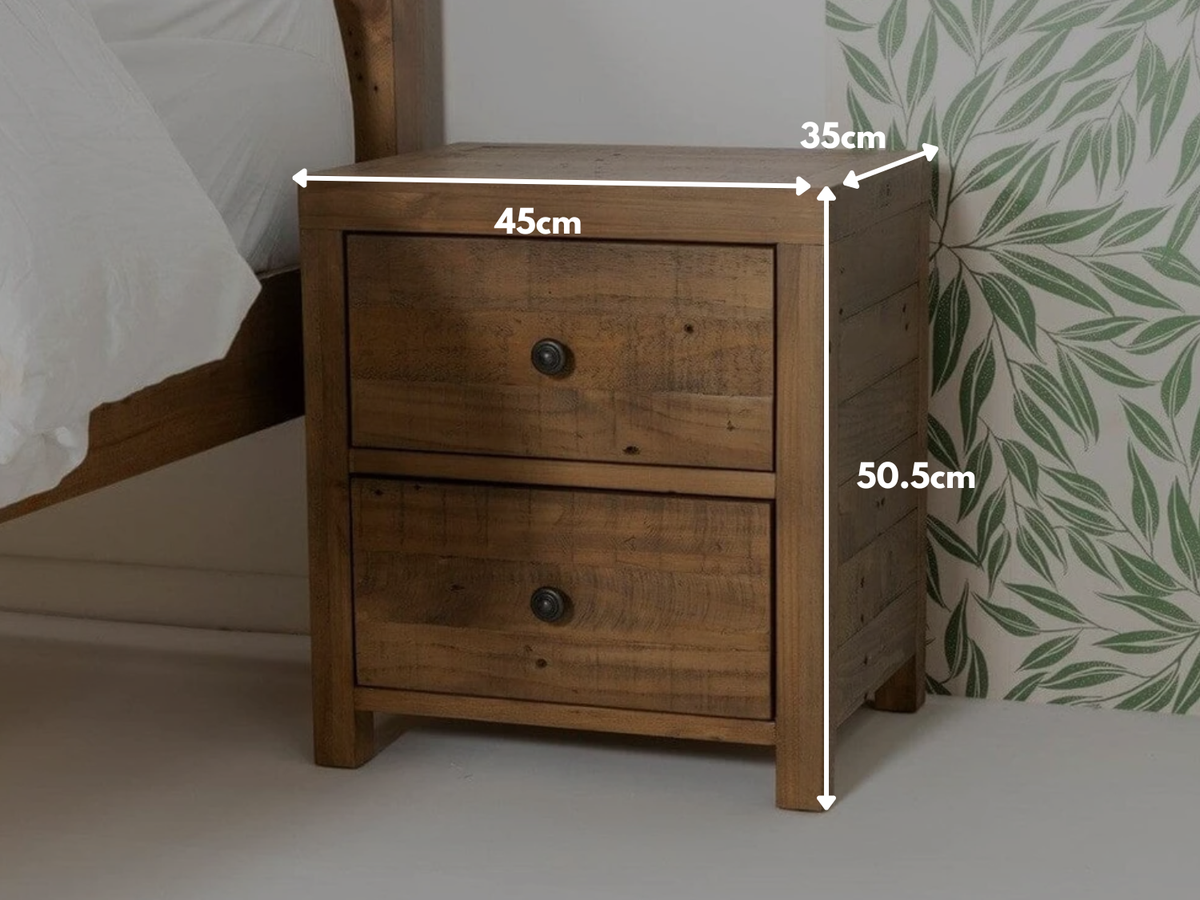 Montreal 2 Drawer Bedside Table