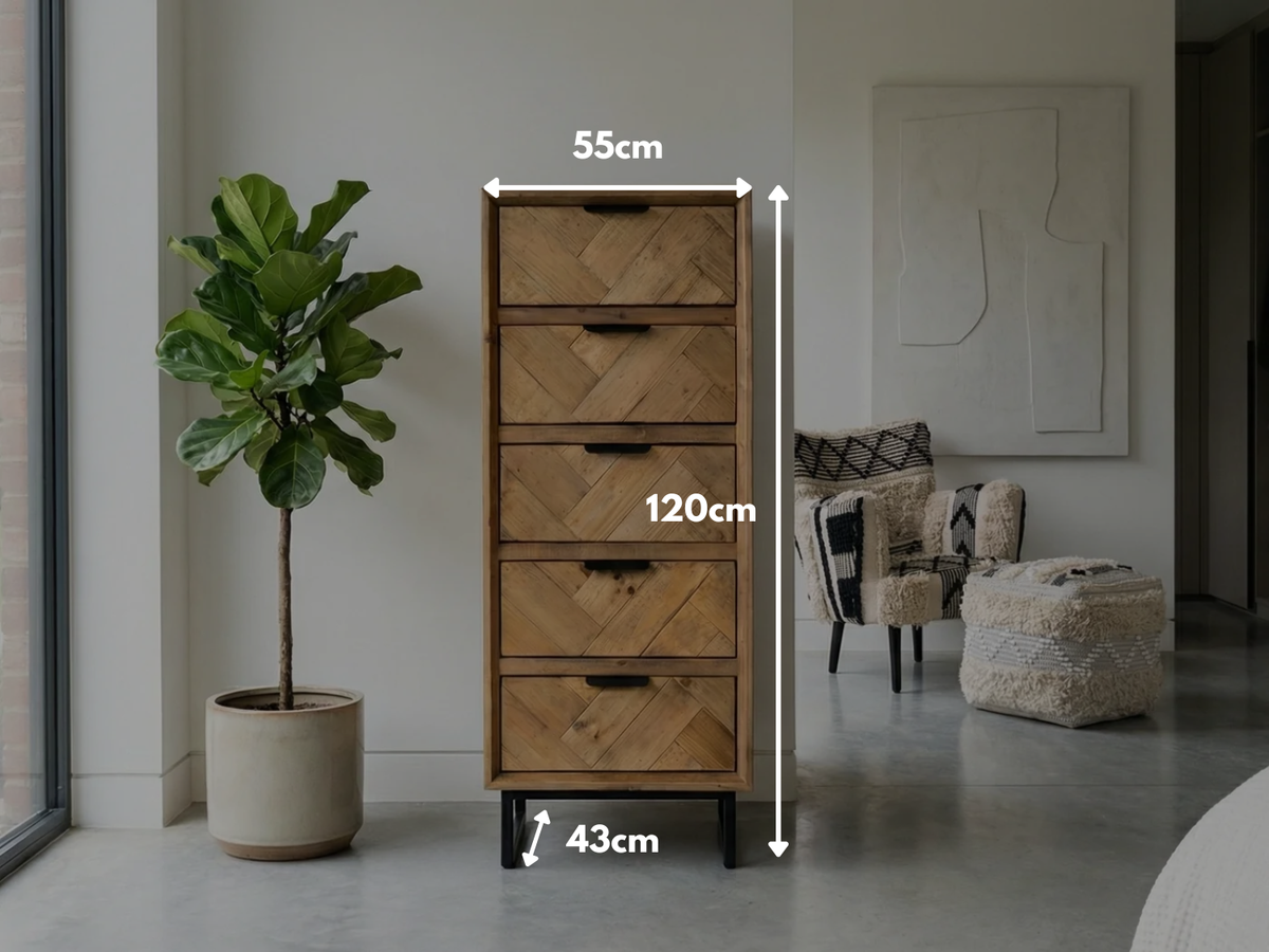 Sydney 5 Drawer Tall Chest