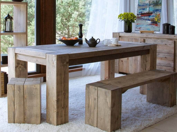 Hulk Reclaimed Fixed Top Dining Table (180cm or 220cm)