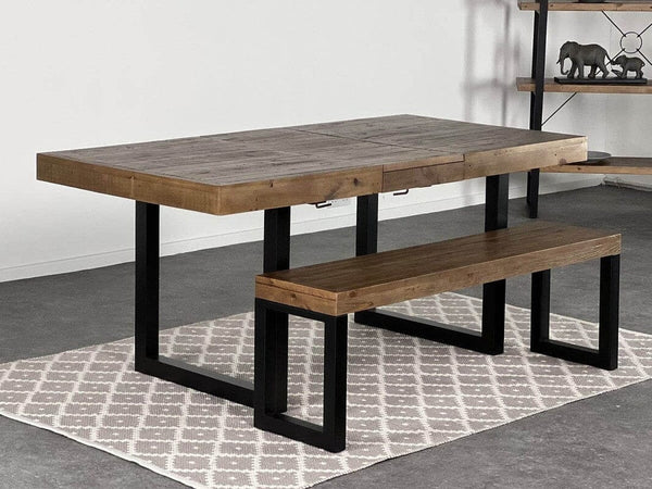 Brooklyn Extendable Dining Table (140cm - 180cm) & Dining Bench