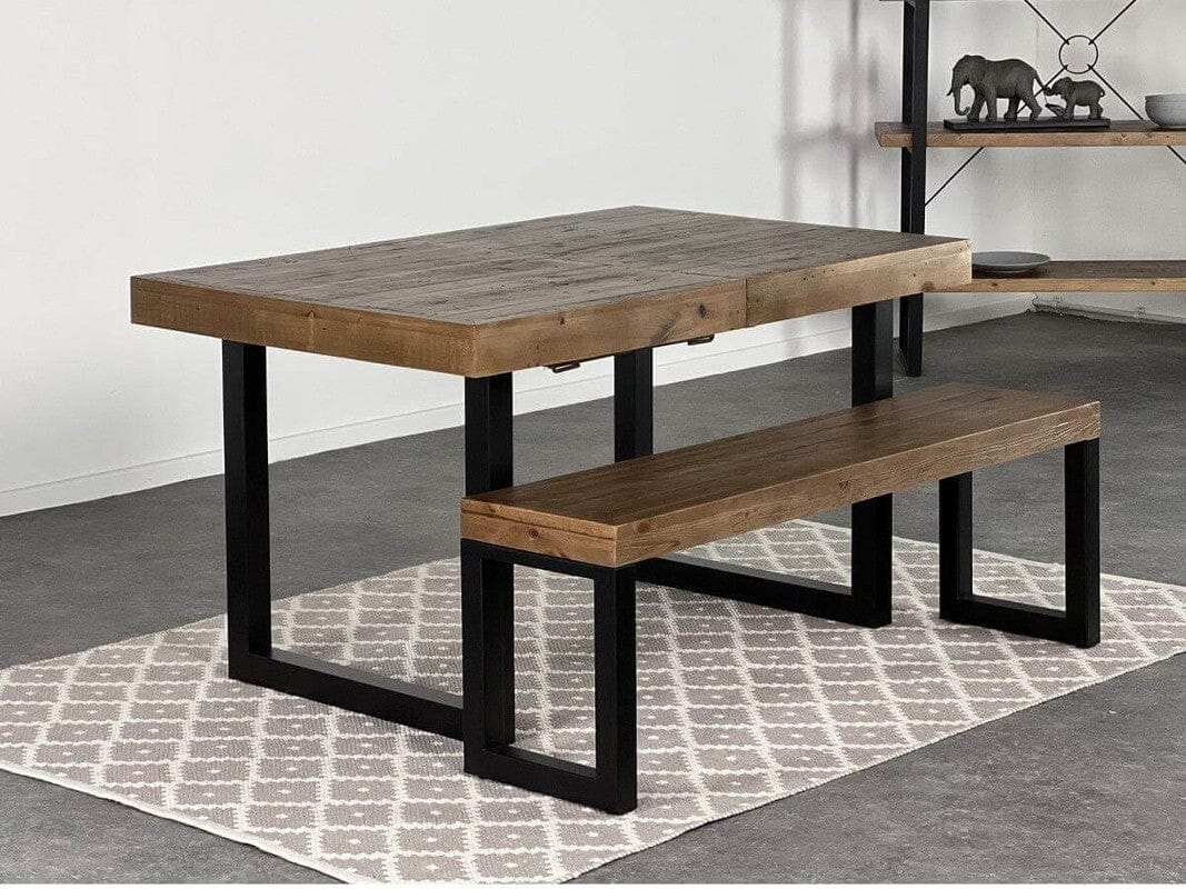 Brooklyn Extendable Dining Table (140cm - 180cm) & Dining Bench