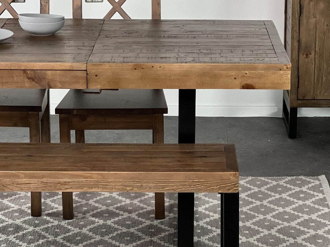 Brooklyn Extendable Dining Table (140cm - 180cm) & Dining Bench