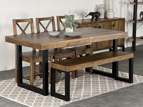 Brooklyn Extendable Dining Table (180cm - 240cm) & Dining Bench