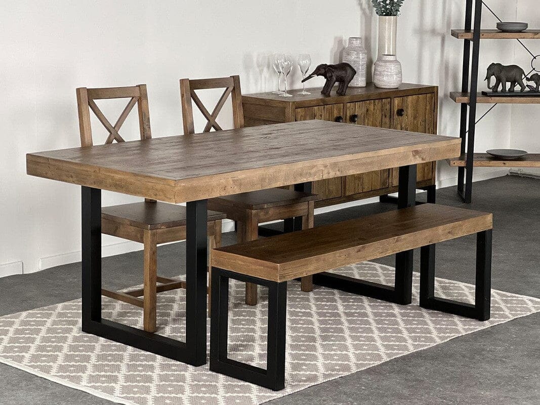 Brooklyn Fixed Top Dining Table & Grey Dallas Dining Chairs