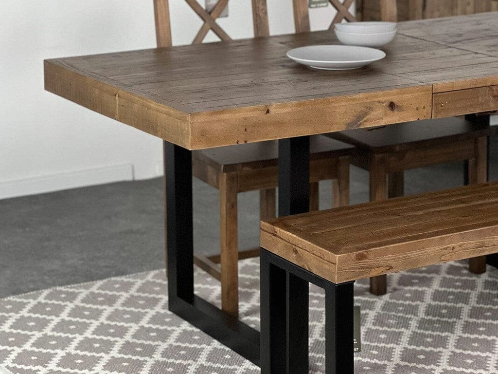Brooklyn Extendable Dining Table (140cm - 180cm) & Dining Bench
