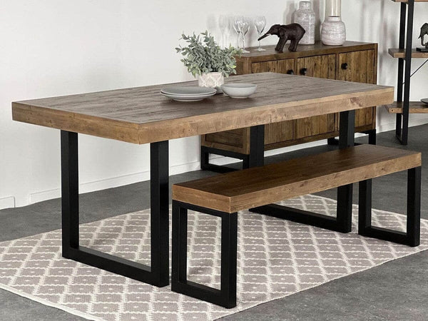 Brooklyn Fixed Top Dining Table & Dining Bench