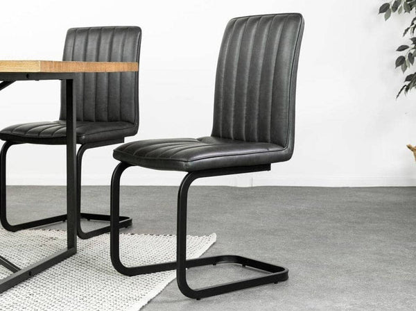 Brooklyn Extendable Cross Leg Dining Table (140cm - 180cm) & Grey Anaheim Dining Chairs