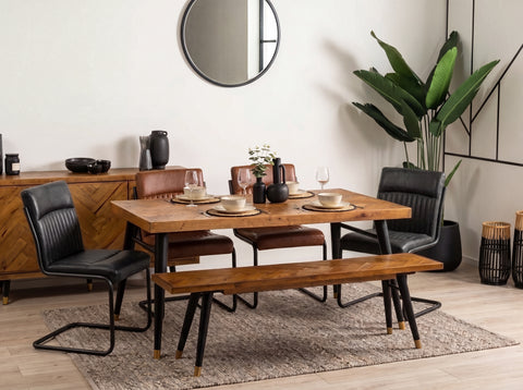 Mode Fixed Top Dining Table (180cm) & Brown Auburn Dining Chairs