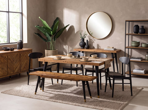 Mode Fixed Top Dining Table (160cm) & Black Gabo Dining Chairs