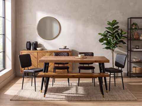 Mode Fixed Top Dining Table (160cm) & Brown Houston Dining Chairs