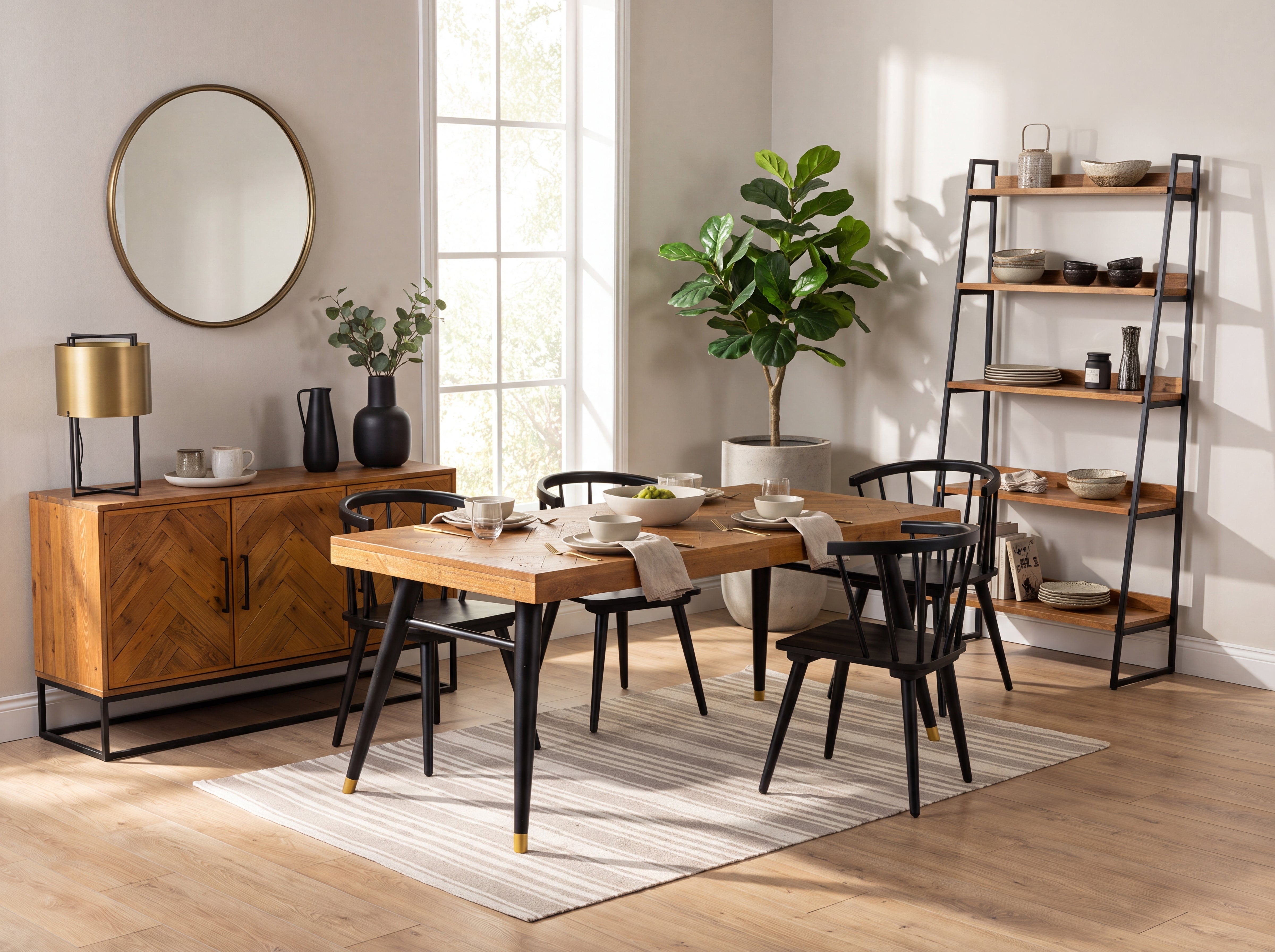 Mode 180-240cm Extendable Dining Table & Bogart Dining Chairs