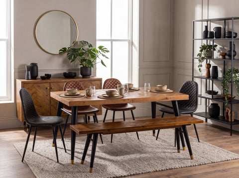 Mode Fixed Top Dining Table (160cm) & Brown Dallas Dining Chairs