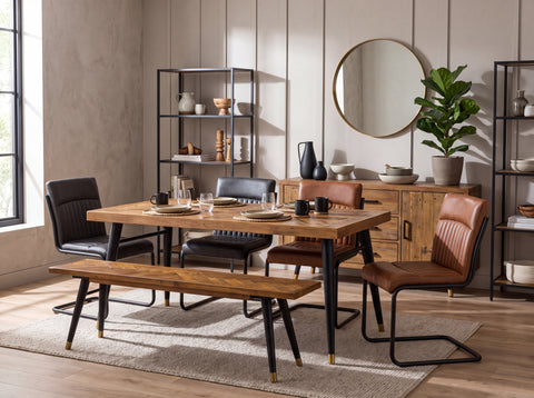 Mode Fixed Top Dining Table (160cm) & Brown Auburn Dining Chairs