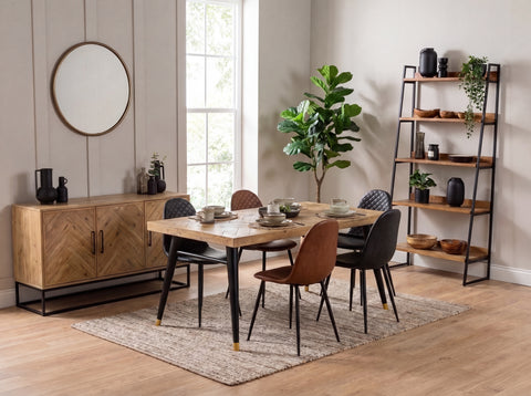 Mode 140-180cm Extendable Dining Table & Grey Dallas Dining Chairs
