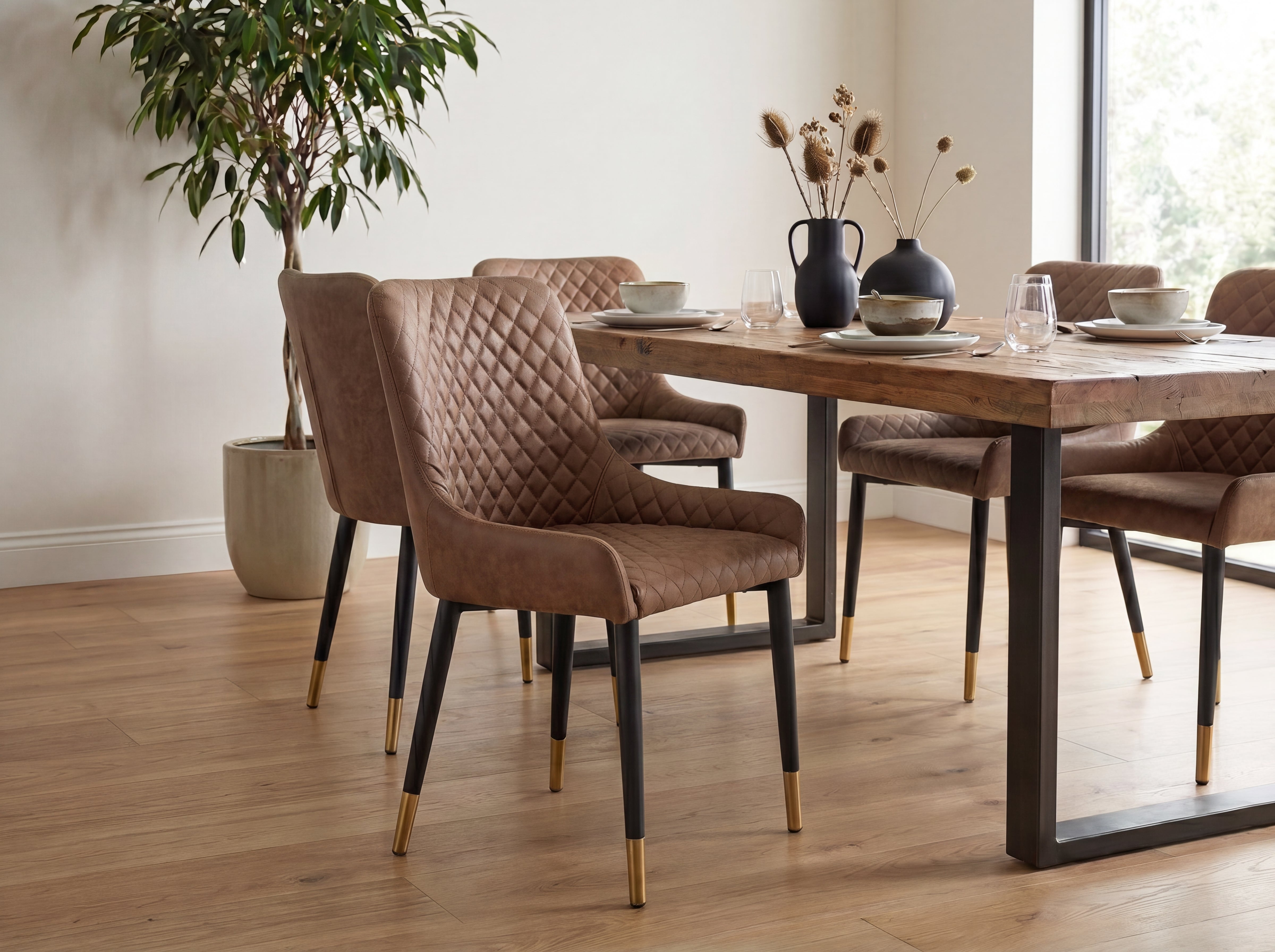 Sarah Tan Dining Chair Set Of 2