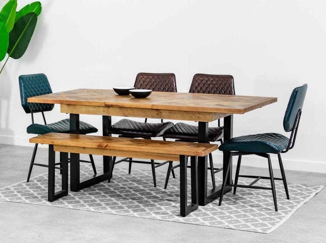 Tulsa Extendable Dining Table (140cm - 180cm) & Dining Bench